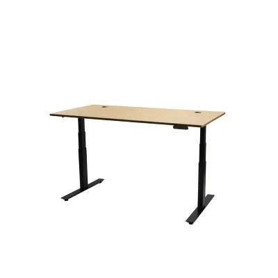 Bamboo Top Standing Desk with Metal Legs - StandDesk Bamboo/silver 5 Bamboo Top Standing Desk with Metal Legs - StandDesk Bamboo/silver - Image 3