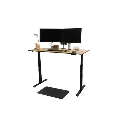 Bamboo Top Standing Desk with Metal Legs - StandDesk Bamboo/silver 6 Bamboo Top Standing Desk with Metal Legs - StandDesk Bamboo/silver - Image 4