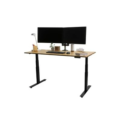 Bamboo Top Standing Desk with Metal Legs - StandDesk Bamboo/silver 7 Bamboo Top Standing Desk with Metal Legs - StandDesk Bamboo/silver - Image 5