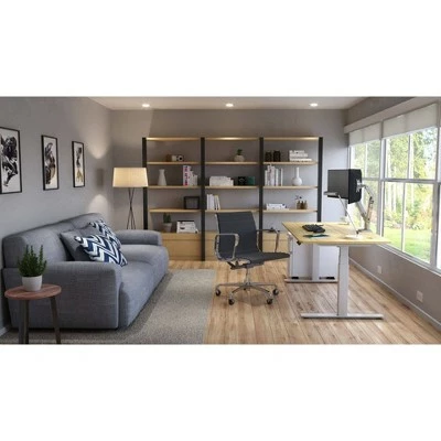 Bamboo Top Standing Desk with Metal Legs - StandDesk Bamboo/silver 9 Bamboo Top Standing Desk with Metal Legs - StandDesk Bamboo/silver - Image 7