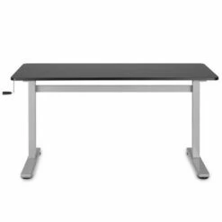 Tranzendesk Standing Desk – 55" Manual Height Adjustable Workstation – Black with Silver Legs – Stand Steady -Outlet Desks Store unnamed file 10060