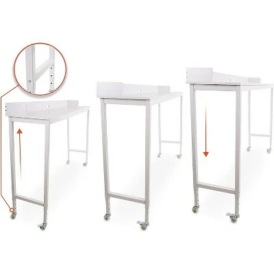 Joy Overbed Table with Wheels – 69.5” Height Adjustable Desk -- Best Fits Full & Queen Beds – White - Stand Steady 6 Joy Overbed Table with Wheels – 69.5” Height Adjustable Desk -- Best Fits Full & Queen Beds – White - Stand Steady - Image 4