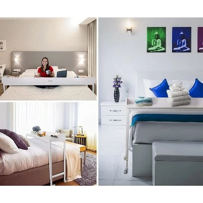 Joy Overbed Table with Wheels – 69.5” Height Adjustable Desk -- Best Fits Full & Queen Beds – White - Stand Steady 7 Joy Overbed Table with Wheels – 69.5” Height Adjustable Desk -- Best Fits Full & Queen Beds – White - Stand Steady - Image 5