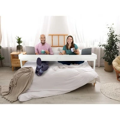 Joy Overbed Table with Wheels – 69.5” Height Adjustable Desk -- Best Fits Full & Queen Beds – White - Stand Steady 8 Joy Overbed Table with Wheels – 69.5” Height Adjustable Desk -- Best Fits Full & Queen Beds – White - Stand Steady - Image 6