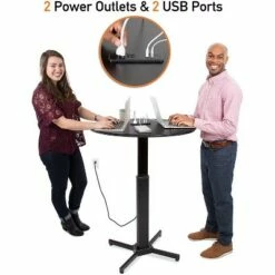 Multifunctional Round Table with Pneumatic Height Adjustment – White – Stand Steady -Outlet Desks Store unnamed file 10099