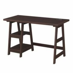 Designs2Go Trestle Desk with Charging Station and Shelves - Breighton Home Cherry -Outlet Desks Store unnamed file 1010