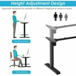 Costway Electric Sit to Stand Adjustable Desk Frame w/ Button Controller Black/White -Outlet Desks Store unnamed file 10103