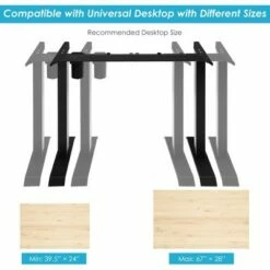 Costway Electric Sit to Stand Adjustable Desk Frame w/ Button Controller Black/White -Outlet Desks Store unnamed file 10104