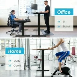 Costway Electric Sit to Stand Adjustable Desk Frame w/ Button Controller Black/White -Outlet Desks Store unnamed file 10106