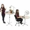 Multifunctional Round Table with Pneumatic Height Adjustment – White – Stand Steady -Outlet Desks Store unnamed file 10143