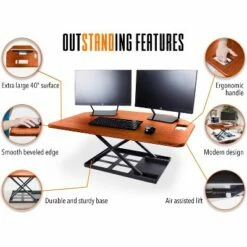 X-Elite Premier Corner Standing Desk Converter with Pneumatic Height Adjustment – Cherry – Stand Steady -Outlet Desks Store unnamed file 10175