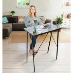 Joy Glass Standing Desk – 31” Modern Multifunctional Table - Marble Print - Stand Steady -Outlet Desks Store unnamed file 10209