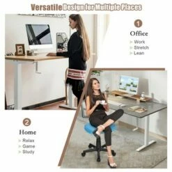 Costway Hand Crank Sit to Stand Desk Frame Height Adjustable Standing Base White -Outlet Desks Store unnamed file 10215