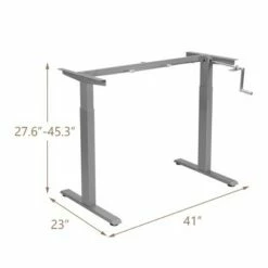 Costway Hand Crank Sit to Stand Desk Frame Height Adjustable Standing Base Black/Grey/White