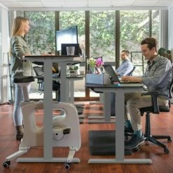 Costway Hand Crank Sit to Stand Desk Frame Height Adjustable Standing Base Black/Grey/White -Outlet Desks Store unnamed file 10256