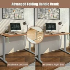 Costway Hand Crank Sit to Stand Desk Frame Height Adjustable Standing Base Black/Grey/White -Outlet Desks Store unnamed file 10259