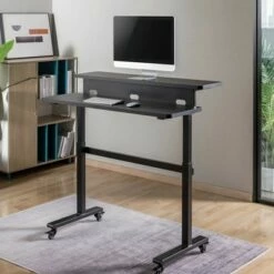 Tranzendesk Dual Level Standing Desk – 47" Manual Height Adjustable Workstation – Black – Stand Steady -Outlet Desks Store unnamed file 10268