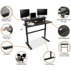 Tranzendesk Dual Level Standing Desk – 47" Manual Height Adjustable Workstation – Black – Stand Steady -Outlet Desks Store unnamed file 10269