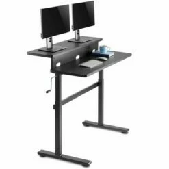 Tranzendesk Dual Level Standing Desk – 47" Manual Height Adjustable Workstation – Black – Stand Steady -Outlet Desks Store unnamed file 10271