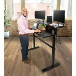 Tranzendesk Dual Level Standing Desk – 47" Manual Height Adjustable Workstation – Black – Stand Steady -Outlet Desks Store unnamed file 10272