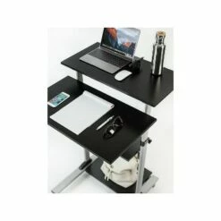 Mount-It! 27.5"W Mobile Height Adjustable Desk Silver Plastic/Steel MI-7940 -Outlet Desks Store unnamed file 10282