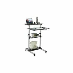 Mount-It! 27.5"W Mobile Height Adjustable Desk Silver Plastic/Steel MI-7940 -Outlet Desks Store unnamed file 10283