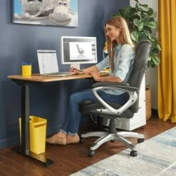 Creativity Electric Height Adjustable Standing Desk - Serta Light Brown