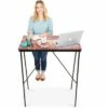 Joy Glass Standing Desk – 31” Modern Multifunctional Table – Wood Grain Print – Stand Steady -Outlet Desks Store unnamed file 10326