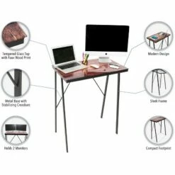 Joy Glass Standing Desk – 31” Modern Multifunctional Table – Wood Grain Print – Stand Steady -Outlet Desks Store unnamed file 10328