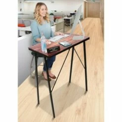 Joy Glass Standing Desk – 31” Modern Multifunctional Table – Wood Grain Print – Stand Steady -Outlet Desks Store unnamed file 10331