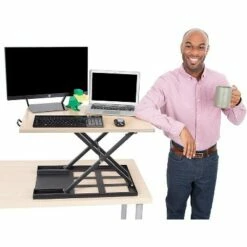 X-Elite Pro 28” Standing Desk Converter with Pneumatic Height-Adjustment – Maple – Stand Steady -Outlet Desks Store unnamed file 10346