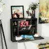 HomCom Wall Mounted Writing Computer Desk Workstation with Foldable Space Saving Design & Ample Interior Storage -Outlet Desks Store unnamed file 10347