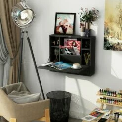 HomCom Wall Mounted Writing Computer Desk Workstation with Foldable Space Saving Design & Ample Interior Storage 17 HomCom Wall Mounted Writing Computer Desk Workstation with Foldable Space Saving Design & Ample Interior Storage -Outlet Desks Store unnamed file 10353