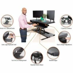 FlexPro Premier Electric Height Adjustable Corner Desk – 39.25” Standing Desk Converter – Black – Stand Steady -Outlet Desks Store unnamed file 10389