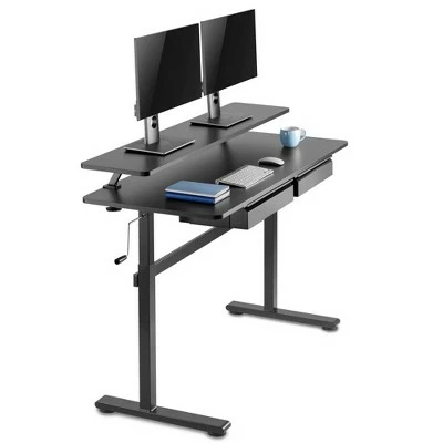 Tranzendesk Standing Desk with Clamp-On Shelf and 2 Drawers – 55" Sit Stand Workstation with 55” Monitor Stand and Under Desk Drawers - Stand Steady 9 Tranzendesk Standing Desk with Clamp-On Shelf and 2 Drawers – 55" Sit Stand Workstation with 55” Monitor Stand and Under Desk Drawers - Stand Steady - Image 8