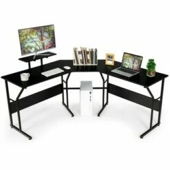 Costway 88.5'' L Shaped Reversible Computer Desk 2 Person Long Table Monitor Stand 24 Costway 88.5'' L Shaped Reversible Computer Desk 2 Person Long Table Monitor Stand -Outlet Desks Store unnamed file 1042