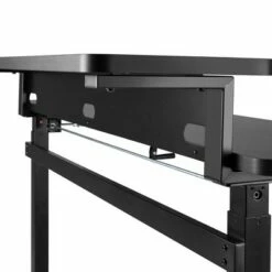 Tranzendesk Standing Desk with Dual Shelves, Front Handle, and Wheels – 55” Sit to Stand Workstation – Black – Stand Steady -Outlet Desks Store unnamed file 10426