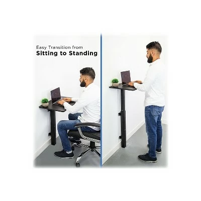 Mount-It! 24" Wall Mounted Sit & Stand Desk Black (MI-7989) 6 Mount-It! 24" Wall Mounted Sit & Stand Desk Black (MI-7989) - Image 4
