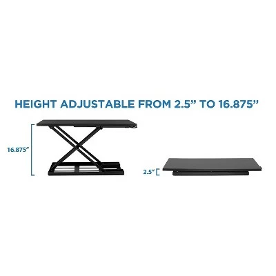 Mount-It! 32" Height Adjustable Sit Stand Desk Converter Black MI-7929BLK 5 Mount-It! 32" Height Adjustable Sit Stand Desk Converter Black MI-7929BLK - Image 3