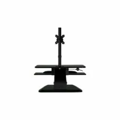 Mount-It! 26.75"W Adjustable Standing Desk Converter w/ Monitor Mount and Keyboard Tray Plastic