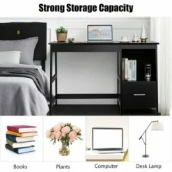 Costway 47.5'' Computer Desk Trestle Desk Writing Study Workstation w/ 2 Drawers -Outlet Desks Store unnamed file 1051