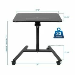 Mount-It! 29"-42" Adjustable Mobile Desk Black (MI-7969)