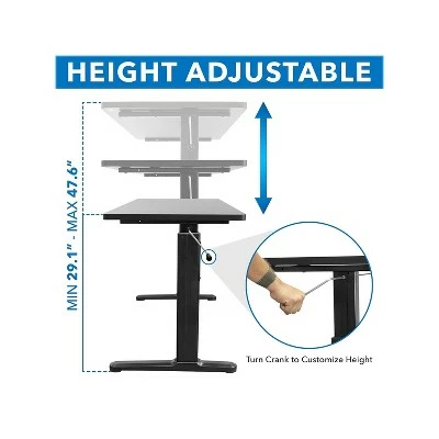 Mount-It! 29" - 48" Adjustable Desk Black (MI-7981) 8 Mount-It! 29" - 48" Adjustable Desk Black (MI-7981) - Image 6