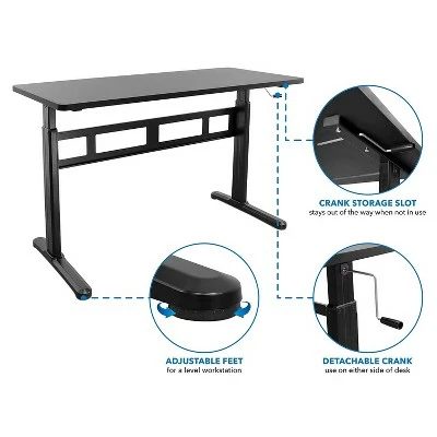 Mount-It! 29" - 48" Adjustable Desk Black (MI-7981) 9 Mount-It! 29" - 48" Adjustable Desk Black (MI-7981) - Image 7