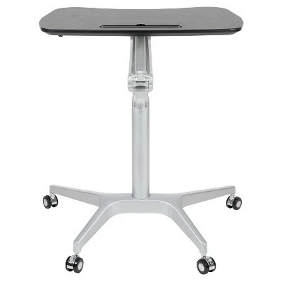 Mobile Sit-Down Stand-Up Ergonomic Standing Computer Desk - Riverstone Furniture Black 8 Mobile Sit-Down Stand-Up Ergonomic Standing Computer Desk - Riverstone Furniture Black - Image 6