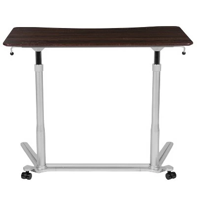 Sit-Down Stand-Up Ergonomic Computer Desk - Riverstone Furniture Cherry 13 Sit-Down Stand-Up Ergonomic Computer Desk - Riverstone Furniture Cherry - Image 11