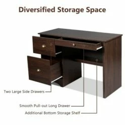 Costway Computer Desk PC Laptop Writing Table Workstation Study Furniture With Drawers -Outlet Desks Store unnamed file 1058