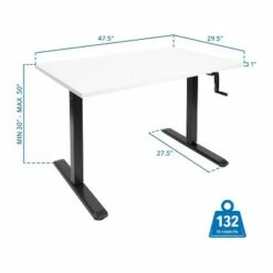 Mount-It! 30"-50"H Adjustable Hand Crank Sit-Stand Desk White/Black (MI-18069) -Outlet Desks Store unnamed file 10587