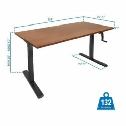 Mount-It! 30"-50"H Adjustable Hand Crank Sit-Stand Desk Brown/Black (MI-18071) -Outlet Desks Store unnamed file 10595