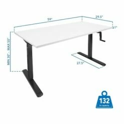 Mount-It! 30"-50"H Adjustable Hand Crank Sit-Stand Desk White/Black (MI-18070) -Outlet Desks Store unnamed file 10603